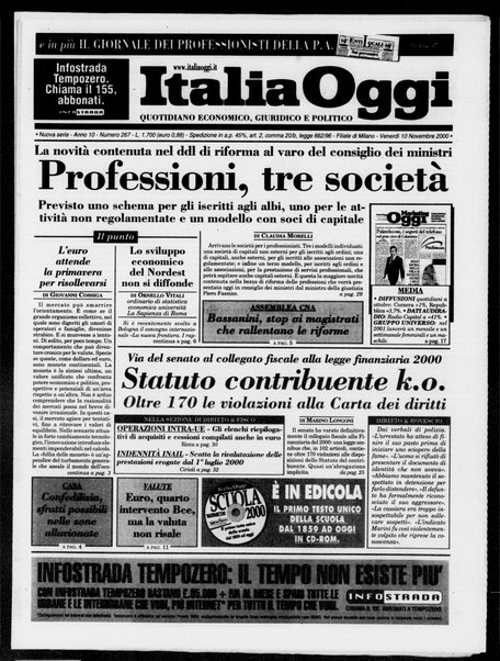 Italia oggi : quotidiano di economia finanza e politica